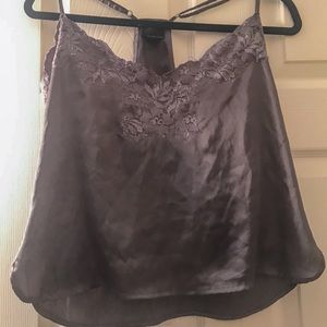 Lace silk tank top